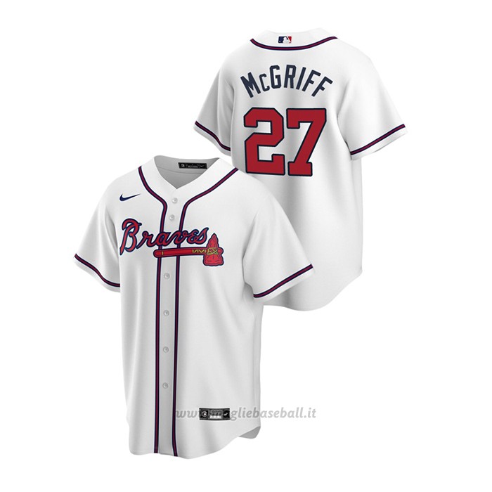 Maglia Baseball Uomo Atlanta Braves Fred Mcgriff 2020 Replica Primera Bianco